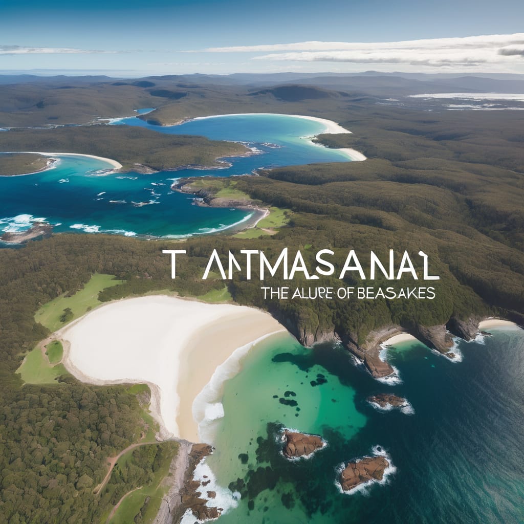 2. A collage of iconic Tasmanian landmarks and activities, including a wombat in the wild, a hiker on a scenic trail, and the pristine beaches of Freycinet National Park.