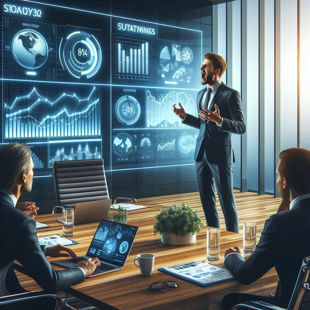 photorealistic image of a modern startup office with diverse employees collaborating around a table, laptops open, and brainstorming on a whiteboard